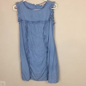 Hope & Harlow Blue Chambray Sleeveless Dress 100% Tencel Size 10